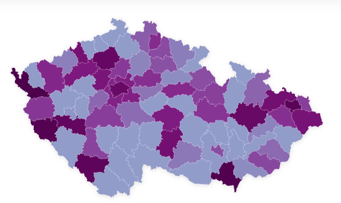 Mapa úmrtí v souvislosti s koronavirem. Obětí je v Česku už přes 400